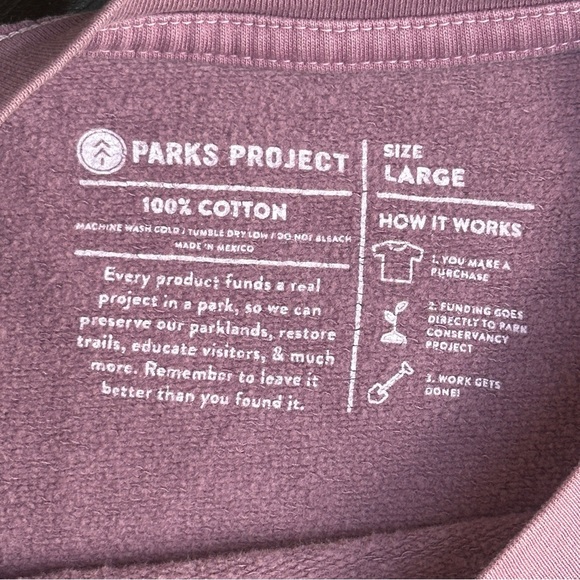 Parks Project Mushroom Patch Cropped Sweatshirt Purple Size Large - Picture 4 of 6